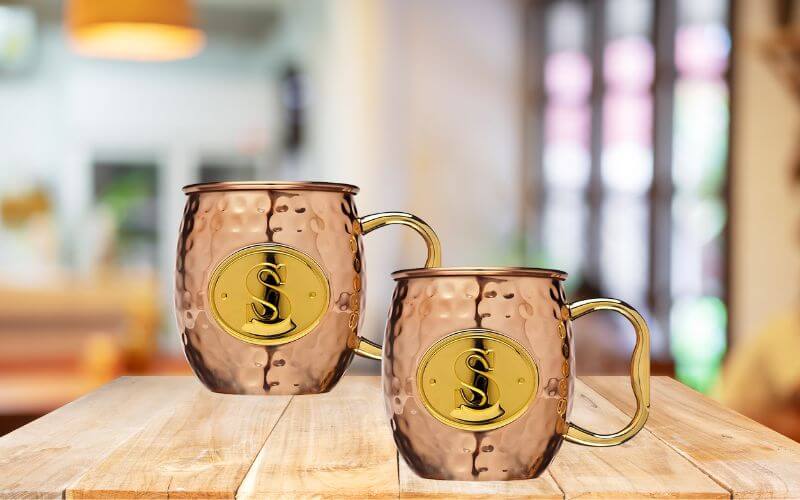 Godinger Monogram Copper Mugs Set of 2